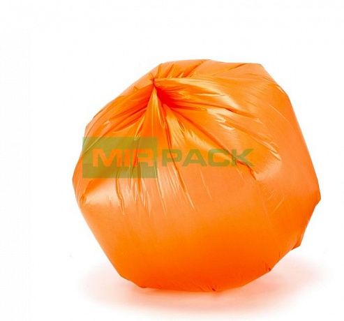 Мешки для мусора 35 литров, 20 мкм, в рулоне 20 штук, ПСД, оранжевые, 50х64 см - Вид 2